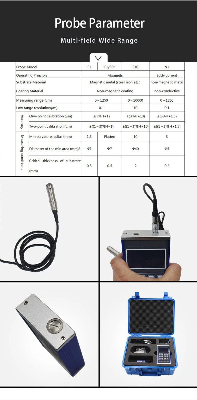 DFT Meter Paint Film Coating Thickness Gauge JCT800