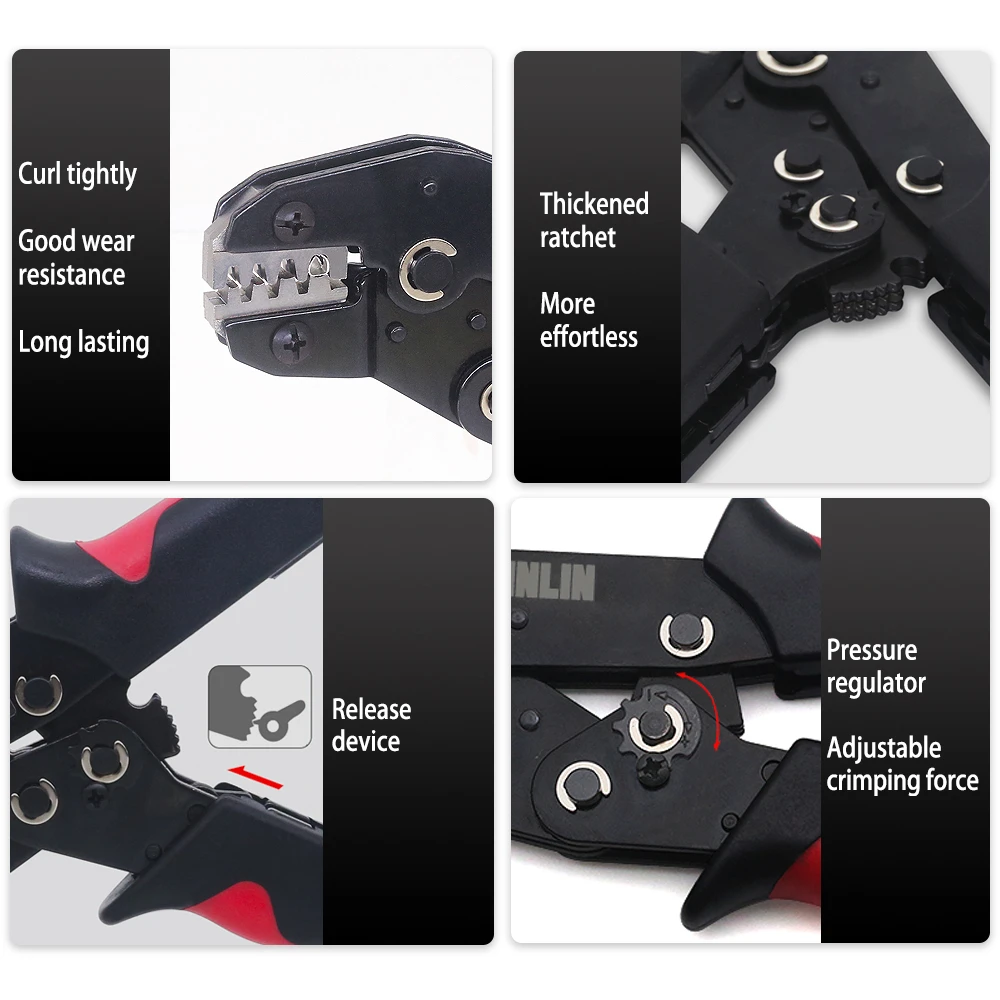 CLB-58B EDM Open Barrel Terminals Crimping Tools AWG28-18 0.08-1.0mm Car Wire Pliers Work With JST ZH PH XH VH Dupont Molex 2