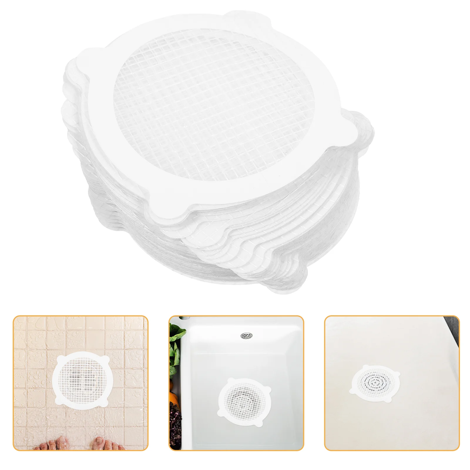 

50 Pcs Floor Drain Stickers Anti-blocking Toilet Round Hair Catcher Filtering Practical Sink Bathroom Supplies Anti-clogging