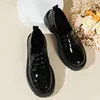 2024 Spring and Autumn Hot Selling Women's Shoes Fashionable Round Toe Solid Color Glossy Slip-on Low Heel Women's Loafers 5