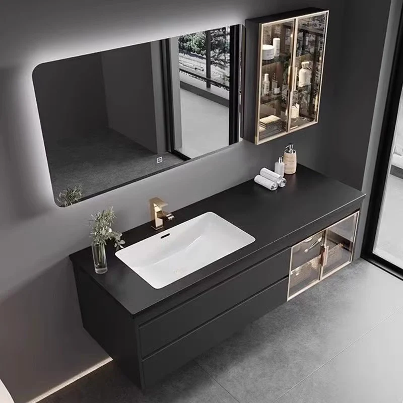Narrow Modern Simple Rock Cabinet Corner Storage Organizer Mirror Cabinet Vanity Unit Luxury Wall Shelves Mobile Bagno Furniture