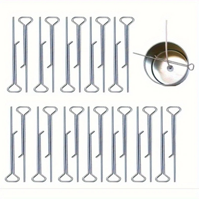 10Pcs 4.3 Inch Candle Wick Holders Clip Wick Fixer Stainless Steel Holders for Candle Making Metal Centering Device Tools