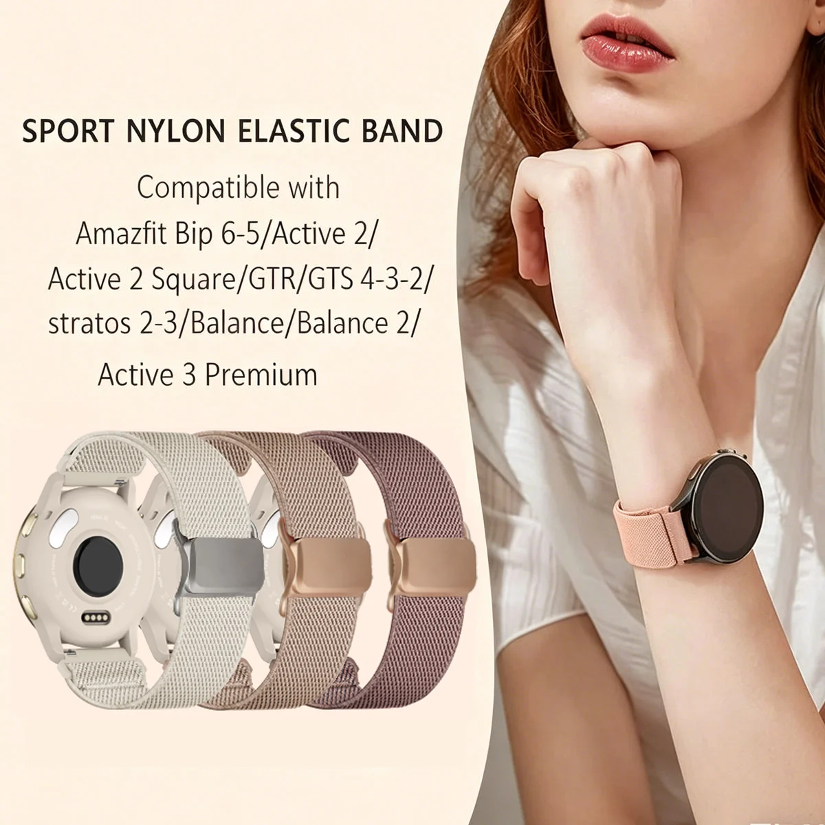 Soft Elastic Strap in 20mm/22mm - Universal Fit