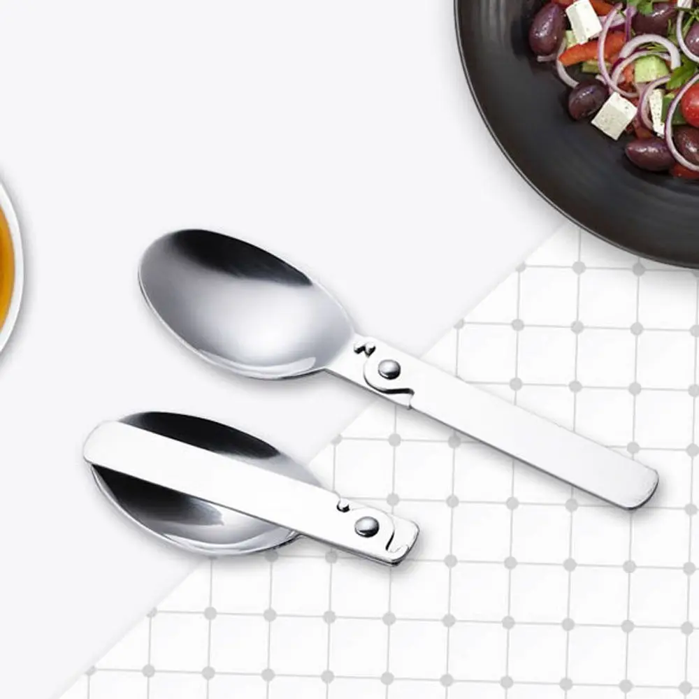 

Picnic Tableware Coffee Tea Cream Dessert Spoon Hiking Kitchen Tool Folding Spoon Outdoor Tableware Travel Tableware Soup Spoon