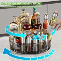 360° Rotating Seasoning Storage Rack Cosmetics Snack Food Organizing Turntable Kitchen Seasoning Bottle storage Rack Fruit Tray 2