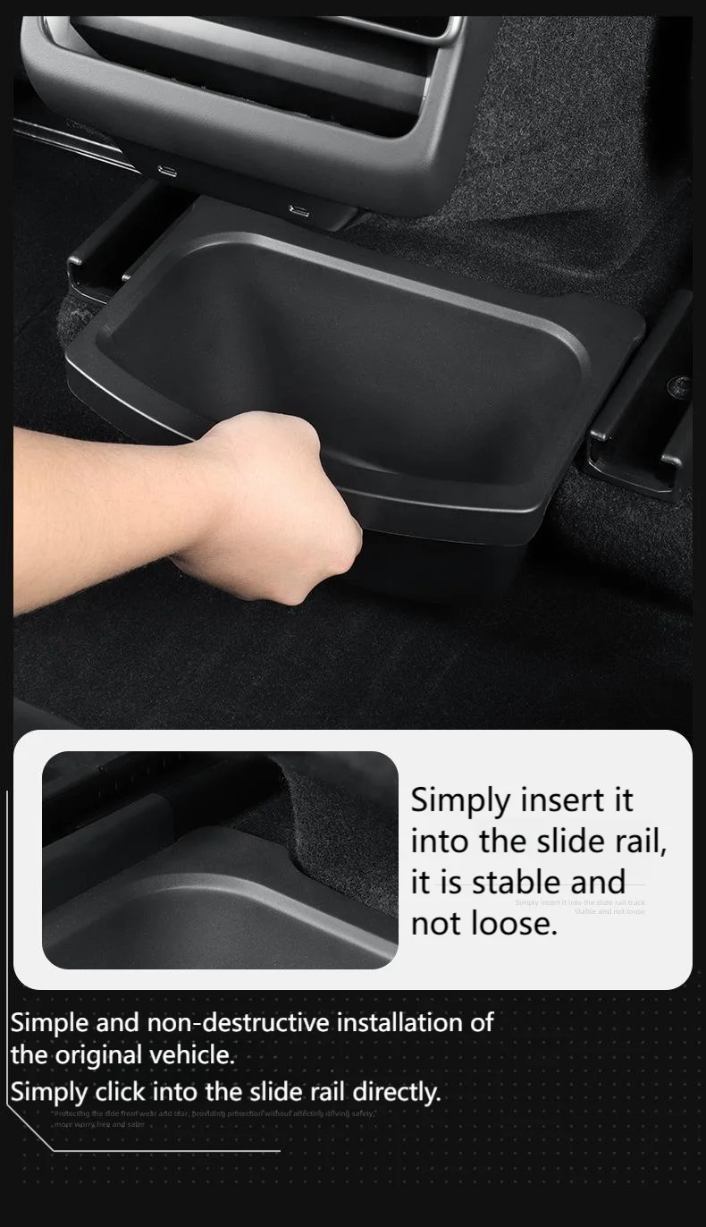 For Tesla Model Y Juniper Rear Seat Storage Box Under Air Vent Storage Case Tras