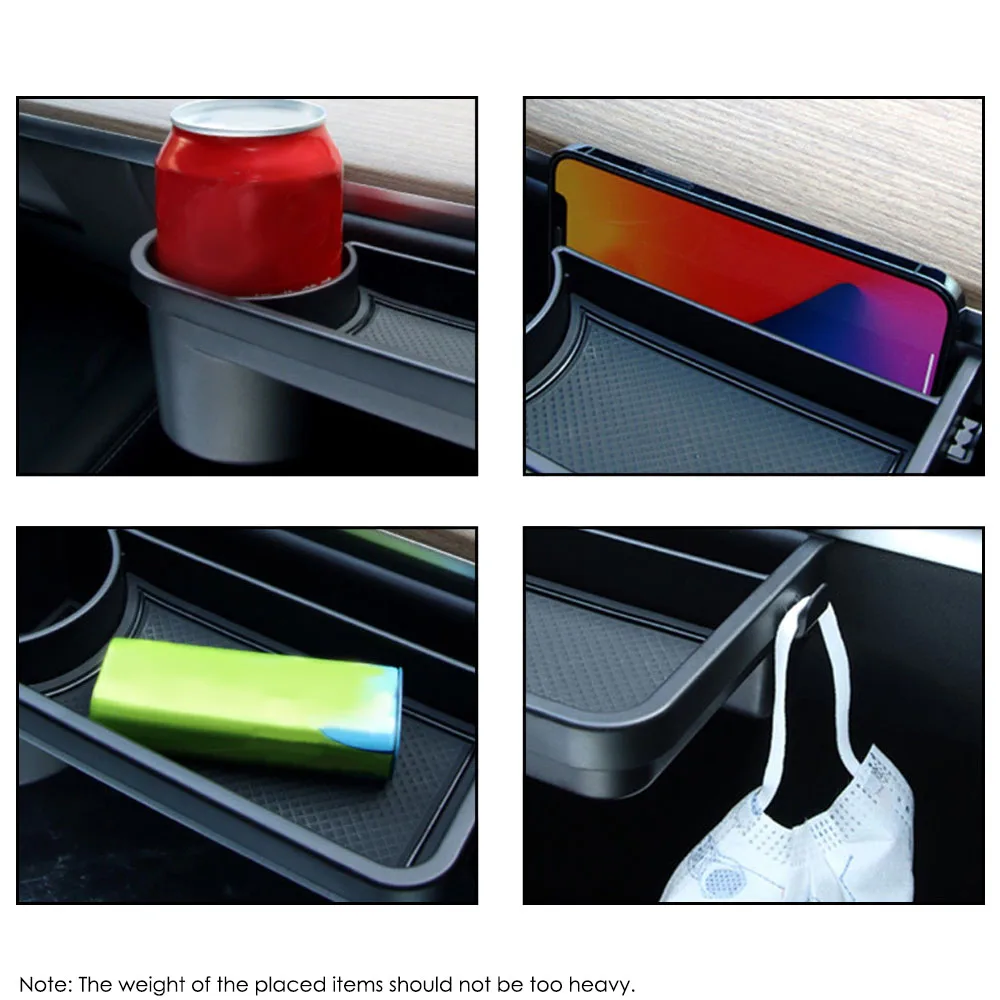 Storage box automobile glove box rack storage shelf mobile phone water cup holder hook ABS material for Tesla Model 3/Y