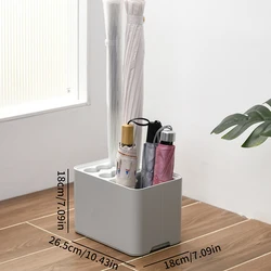 Space-Saving Entrance Umbrella Rack with Drip Tray - Holds Up to 15 Umbrellas (6 round holes)