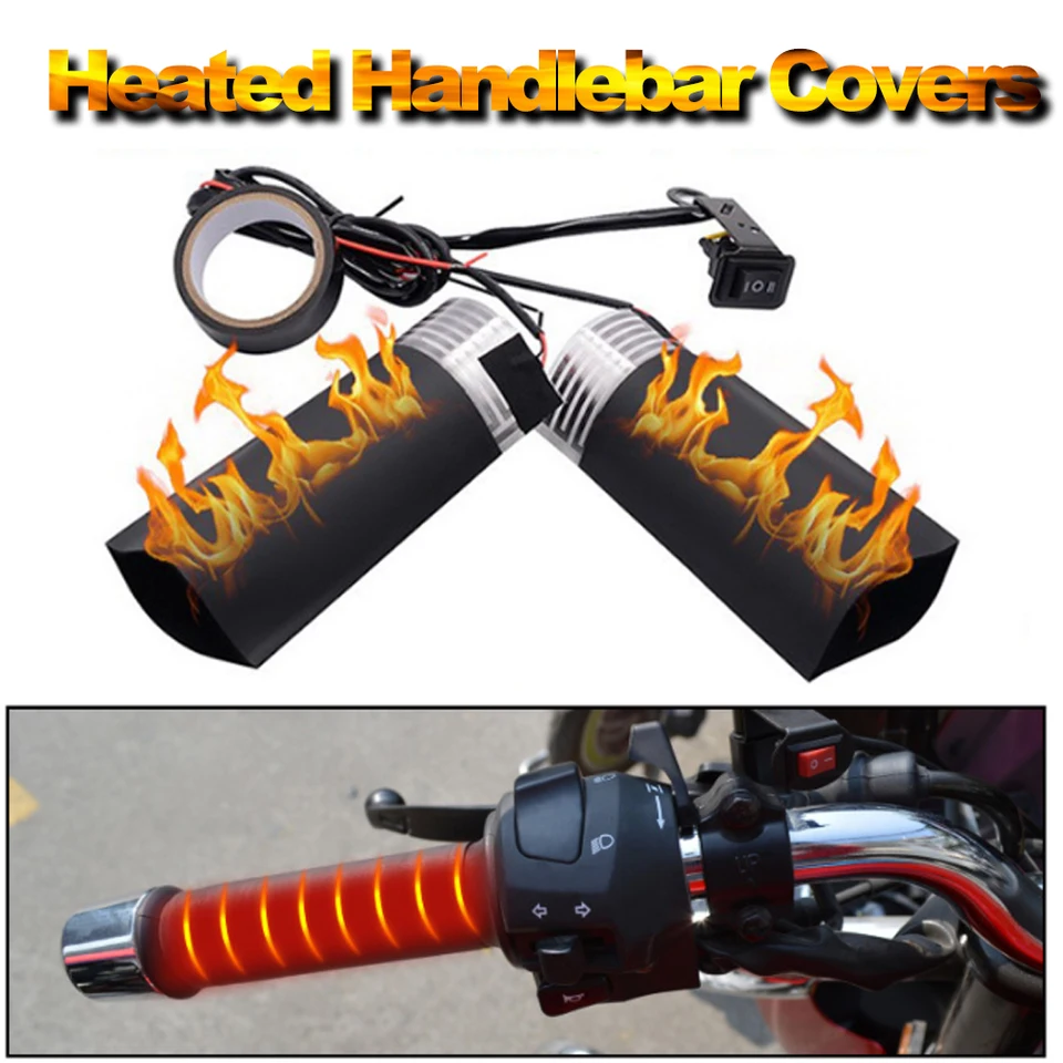 Universal Heated Motorcycle Grips - 12V Handlebar Warmers With 3-Position Switch For ATV, Motorcycle, Snowmobile (Kit Includes Pads, Switch, Tape) - View #8