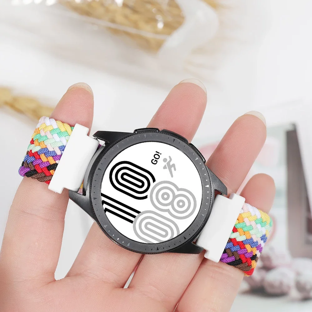 Фото Ремешок 20 мм 22 мм для Samsung Galaxy watch 6 4 3 5 pro active 2 Gear S3, плетеный соло-браслет, браслет correa Huawei watch GT 2 3 №4