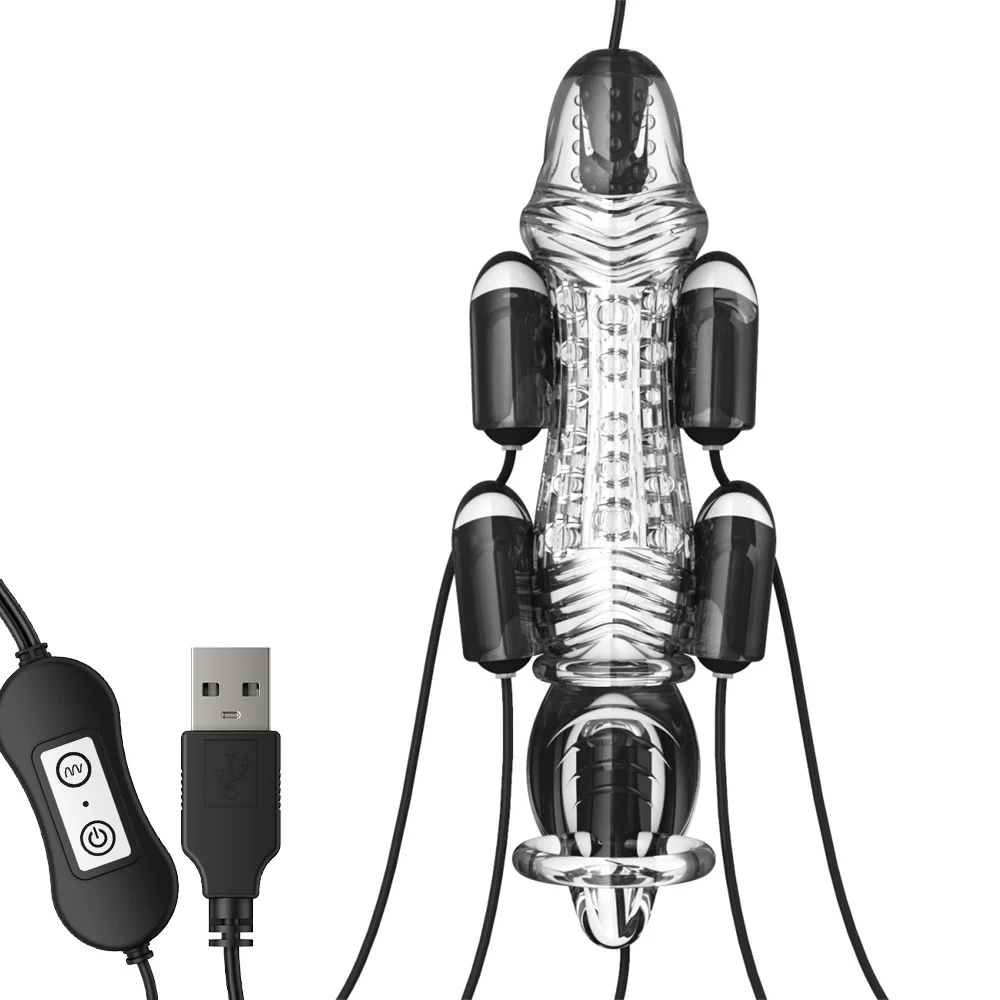 Male Masturbation Bullet Glans Vibrator Penis Massager Male Delay Ejaculation Lasting Penis Trainer Adult Sex Toy Vibro Ring