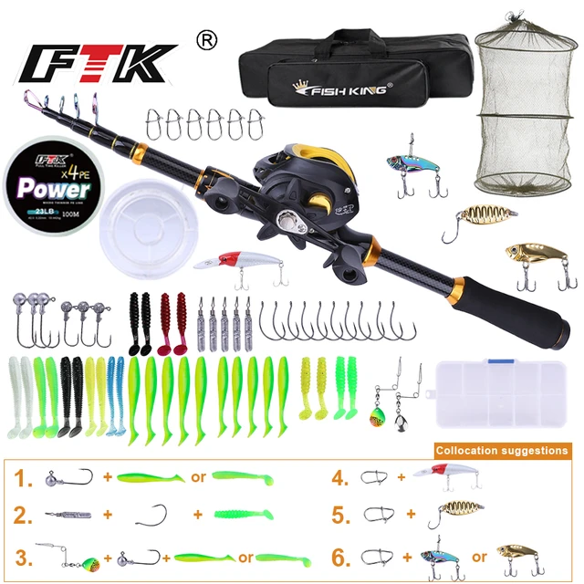 FTK Combination set with Fishing Rod and Reel Full Kit Carbon