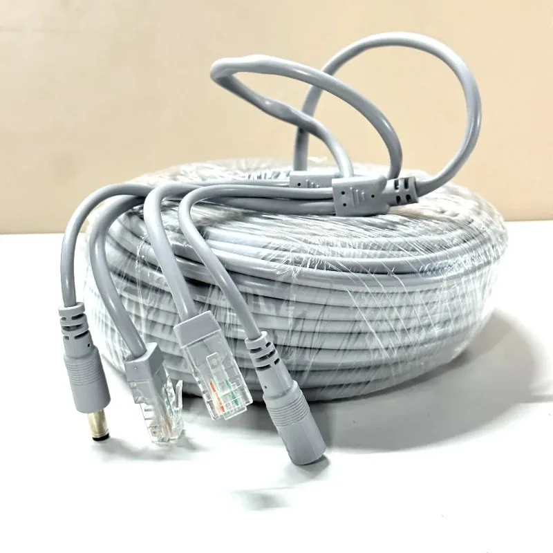 RJ45 + DC 12V 전원 LAN 케이블 5M 2 in 1 IP 보안 카메라 시스템용 네트워크 연장 케이블