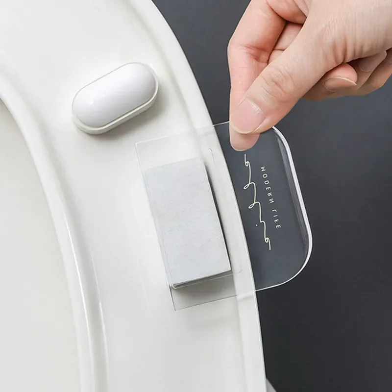 Adhesive Toilet Lid Device Portable Sanitary Closestool Toilet Seat Handle Flapper Holder Household DIY Bathroom Accessories
