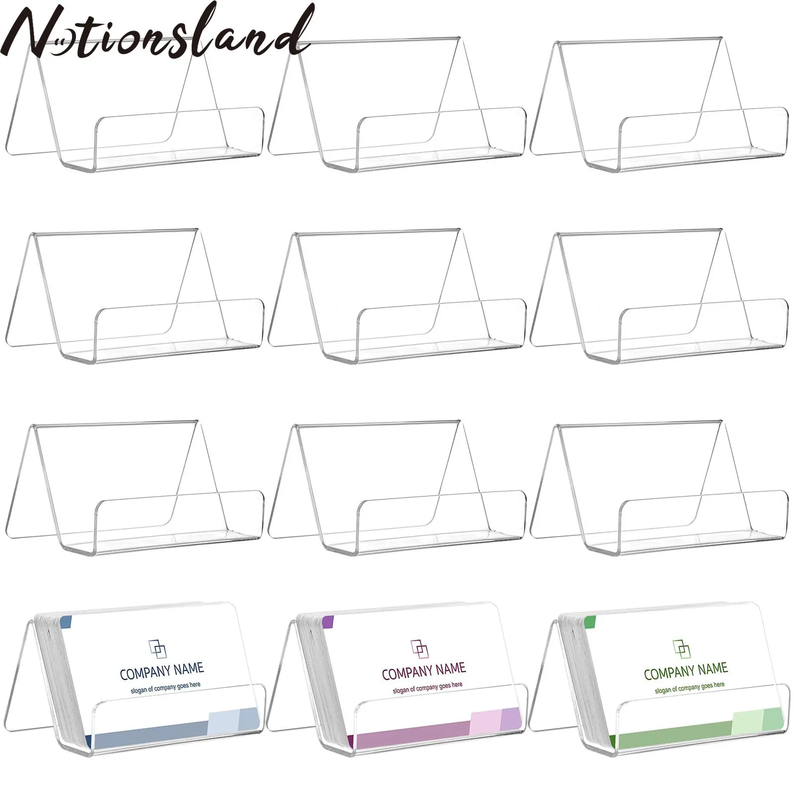 1/2 Pz 9X6.5Cm Acrilico Porta Biglietti Da Visita Da Tavolo Porta Biglietti Da Visita Per Scrivania Porta Biglietti Da Visita Trasparente