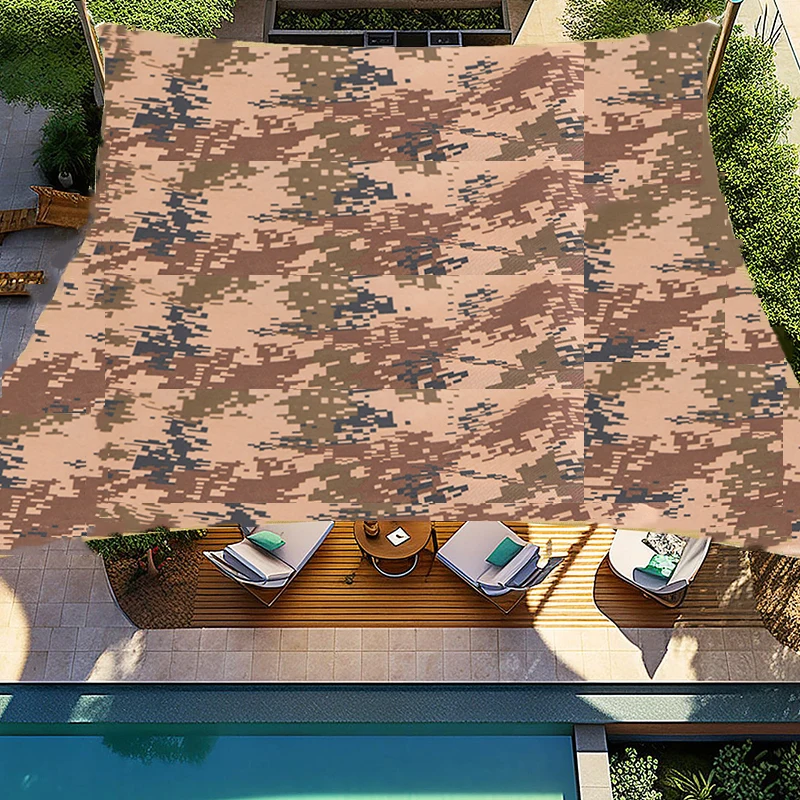 Waterproof Sunshade Sail Anti-UV Thicken Shade Canopy Large Awning Tarp Oxford Outdoor Camping Garden Patio Yard Desert Digital 6