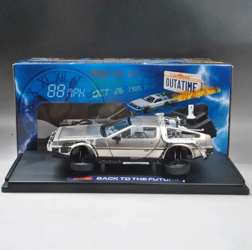 Back To The Future Part 2 Time Machine Flying Version 1/18 Scale DieCast Model Car