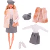Barbies Doll Dress Outfit Mini Plush Coat+Skirt Trousers + Shoes For 11.8Inch American Doll Clothes 1/12 BJD Girls DIY Toys Gift 5