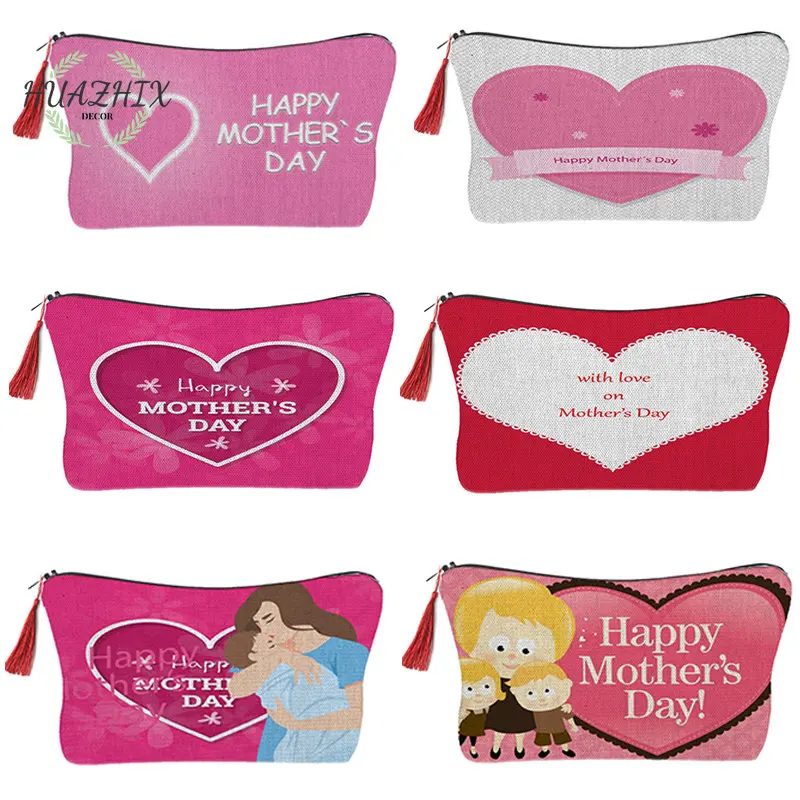 

Happy Mother's Day Cosmetic Bag Gift for Mom Blessed Mummy Thanksgiving Mum Makeup Pack Travel Accessories Women's Organizer