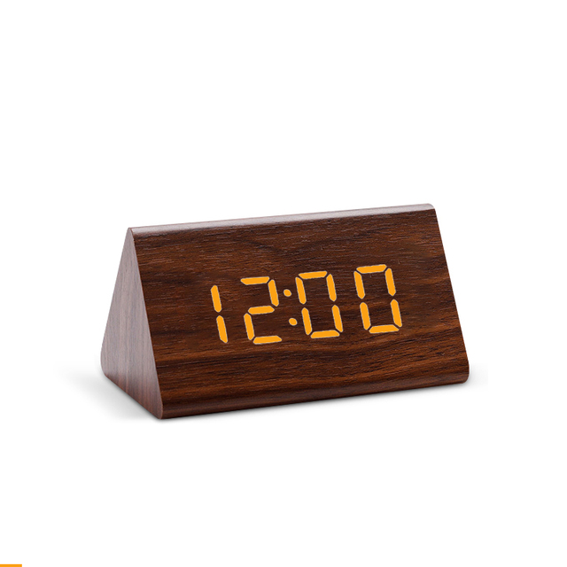 Clock LED Wooden Alarm Clock Table Sound Control Electronic Clocks Desktop USB/AAA Powered Desperadoes Home Table Decor