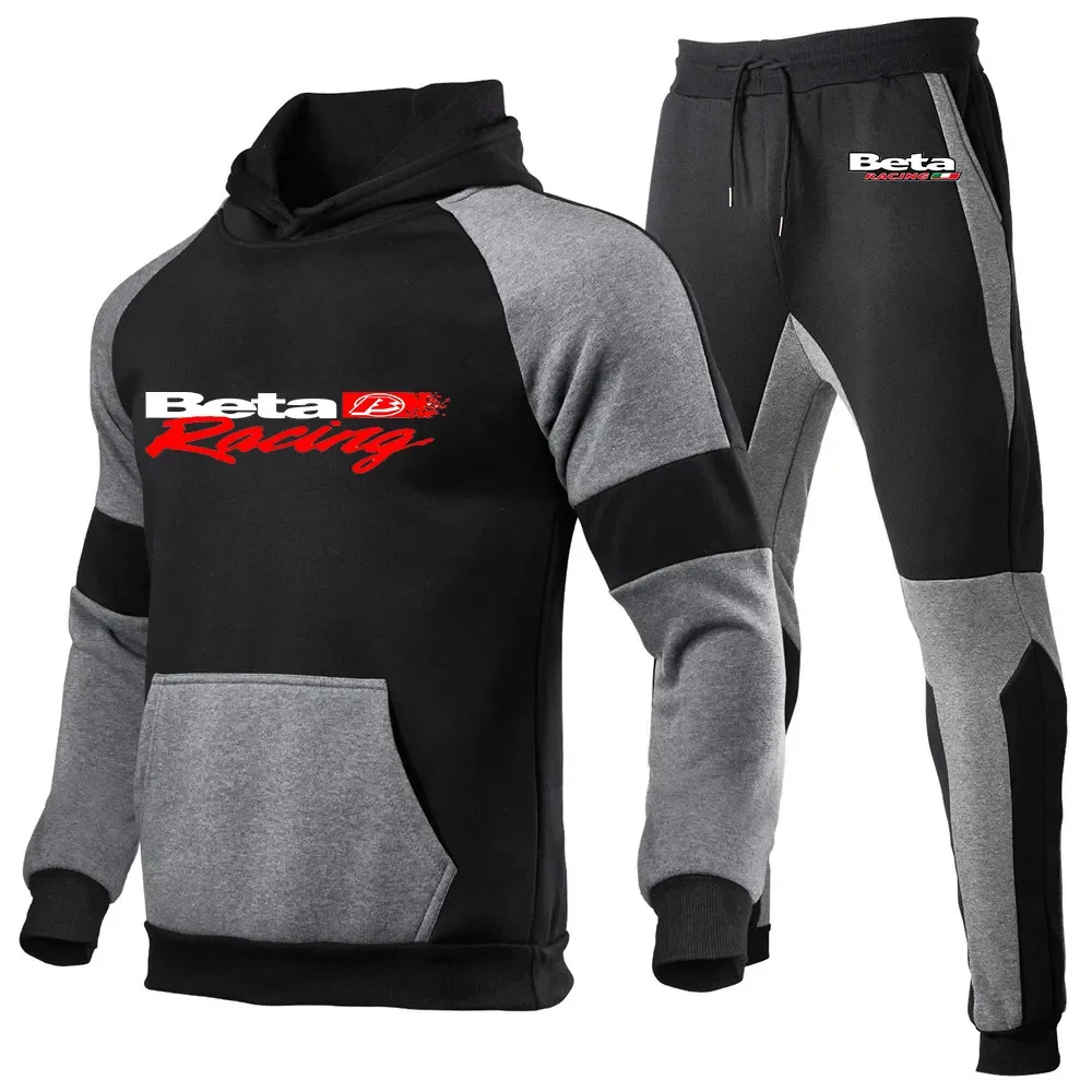 

2023 New Men's Printing Beta Racing Motocross Motorcycle Fashion Splicing Tracksuit Pullover Leisure Hoodies Sport Pants Suit
