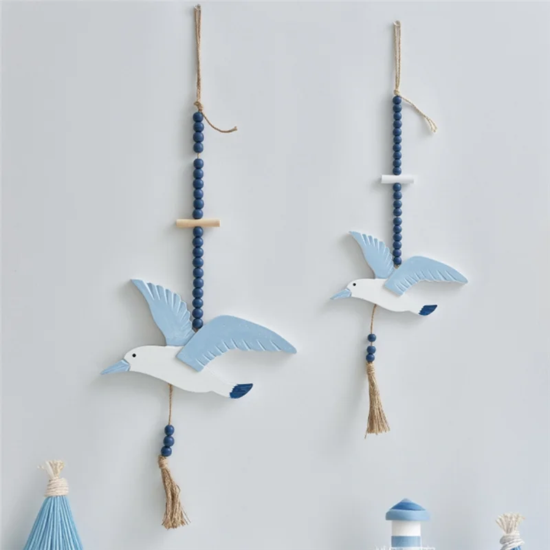 Hot Selling-Mediterranean Decoration Wall Hanging Seabirds Living Room Painted Seagulls Bird Cafe Wall Background Hanging Decora