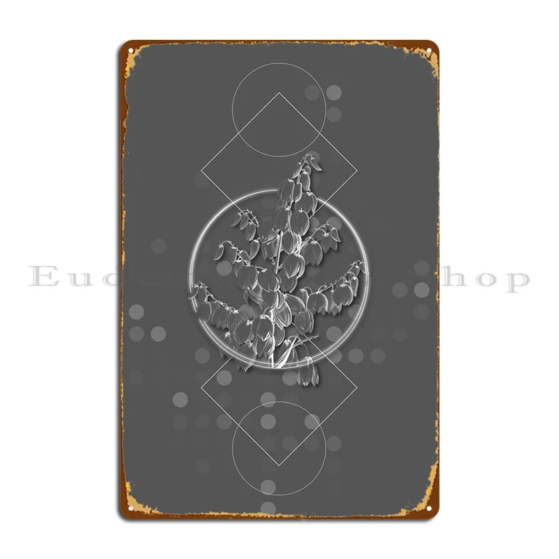 Grigio Geometrico Aloe Yucca Targa In Metallo Poster Pittura Pub Murale Personalizzato Soggiorno Targa In Latta Poster