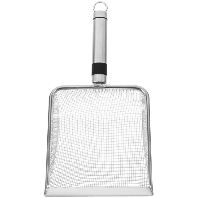 28.5X14X6Cm Stainless Steel Cat Litter Scoop Non Stick Metal Sand Sifter Pet Litter Box Tool Large Capacity 10 Mesh 2X2Mm Screen 28.5X14X6Cm Stainless Steel Cat Litter Scoop Non Stick Metal Sand Sifter Pet Litter Box Tool Large Capacity 10 Mesh 2X2Mm Screen