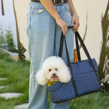Borsa Trasportino Portatile per Animali Domestici - Borsa a Tracolla Pieghevole con Rete Traspirante, Calda per l'Inverno, per Cani e Gatti di Piccola e Media Taglia