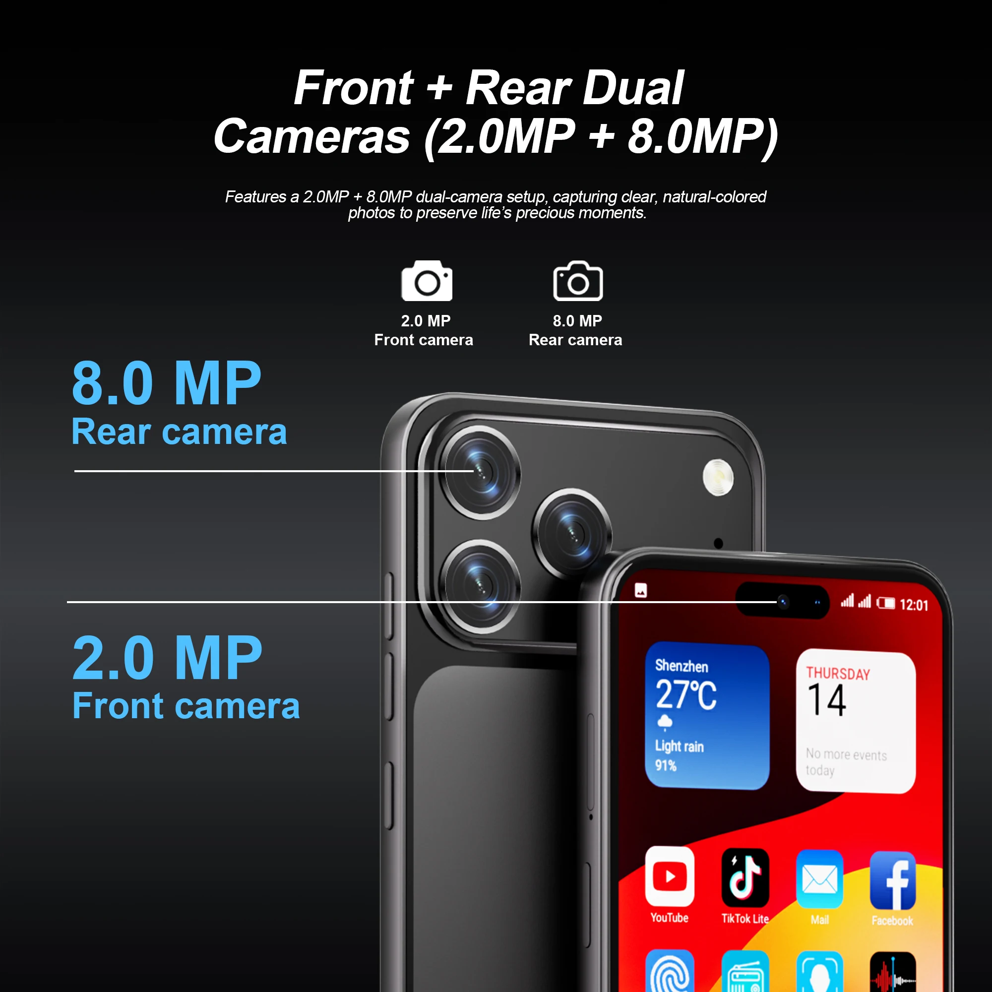 SERVO A17 PRO 3G WCDMA Smart Phone 6.79" Big Screen 2GB+64GB Android System Play Store WiFi 2 SIM Card Large Battery Smart Phone