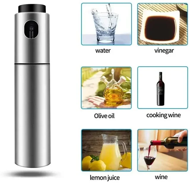 100ML 304 In Acciaio Inox BBQ Olio D'oliva Diffusore Spray Per La Cucina Dispenser Bottiglia Squirt Contenitore Aceto Pentola di Iniezione di Carburante 5