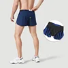 Ultralight Men Quick Dry Marathon Running Shorts with Lining Back Zipper Pocket Gym Fitness Exercise Training Loose Sport Shorts 2