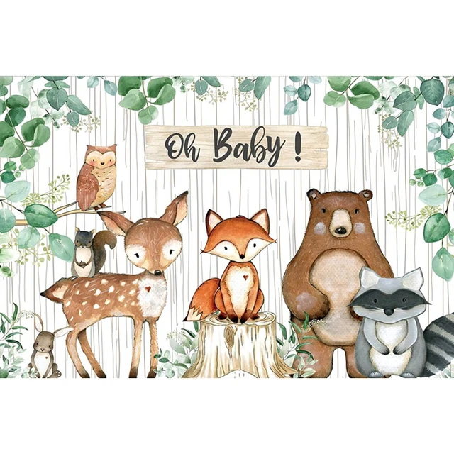 Safari 1st Birthday Backdrop Jungle Tropical Forest Wild One Animal Party Photography Newborn Baby Shower Photo Background Props NWH13998