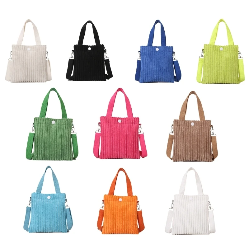 

Compact and Mini Tote Bag for Women Corduroy Shoulder Bag Versatile Crossbody Handbag E74B
