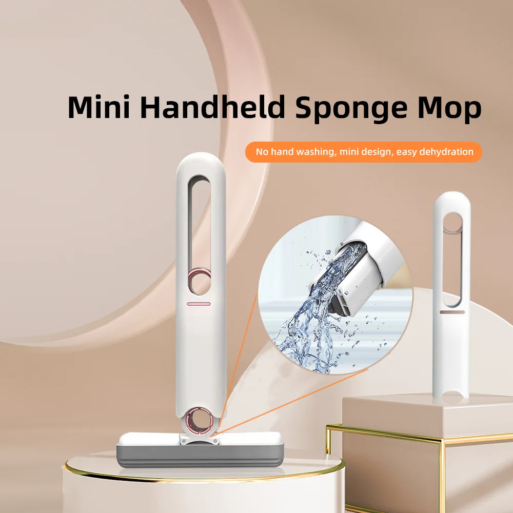 

New Portable Mini Squeeze Mop Hand Free Squeeze Home Kitchen Car Cleaning Multifunctional Cleaning Mop Household Cleaning Tool