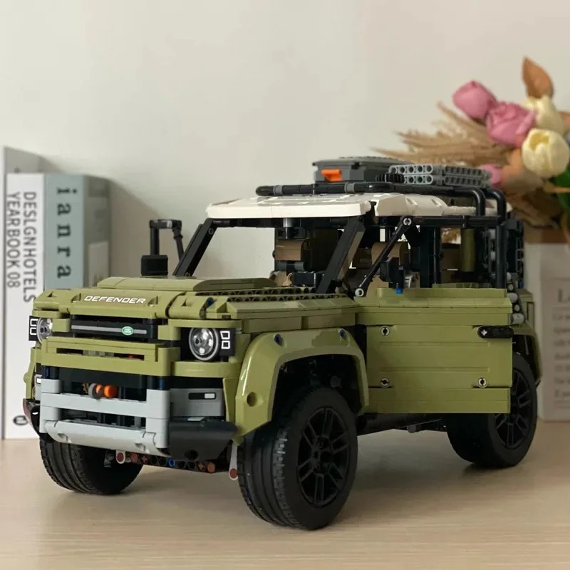 2573PCS 1:8 테크니컬 디펜더 오프로드 자동차 조립 블록 브릭 SUV 자동차 장난감 어린이 선물