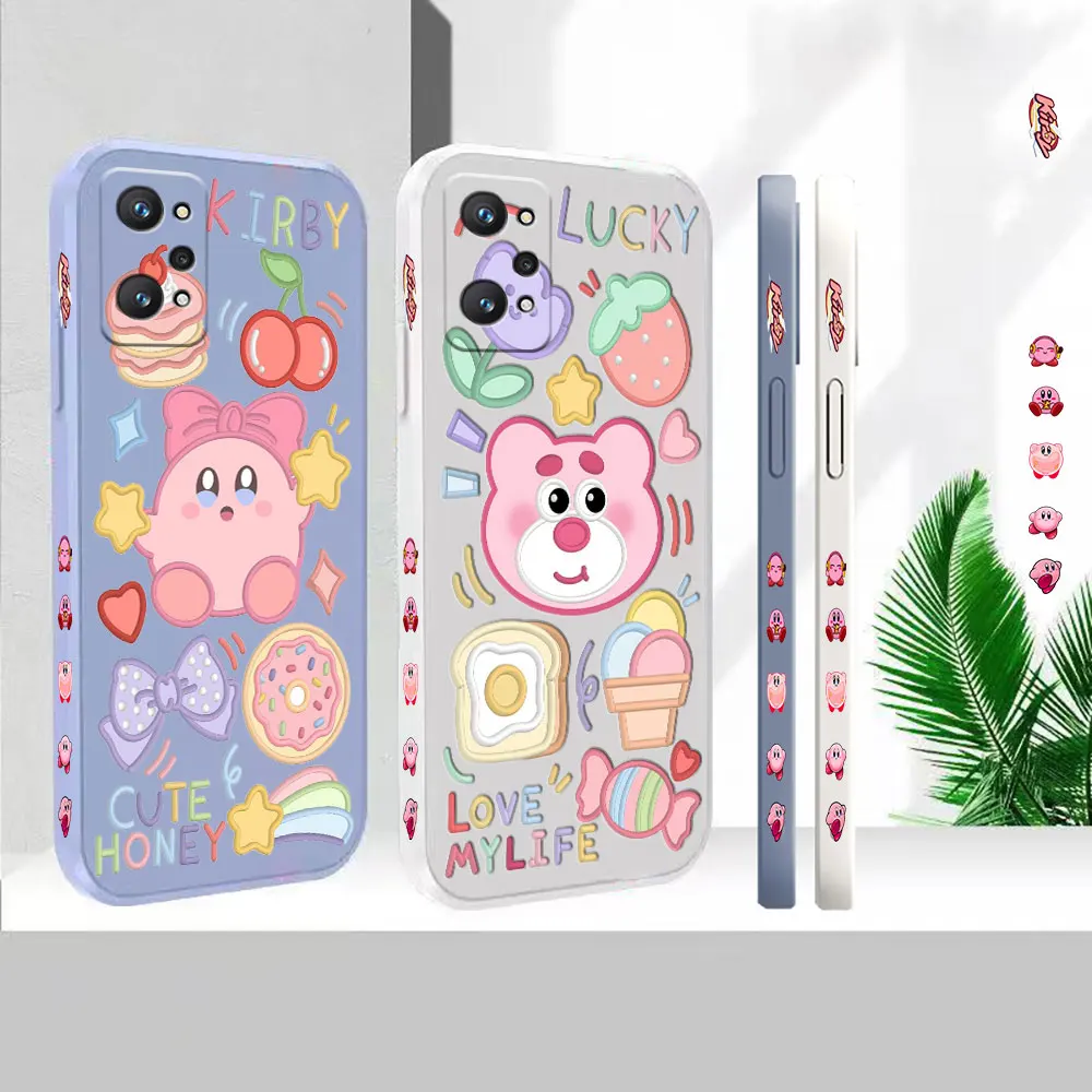 Custodia Liquida Per Realme Gt Neo 2 3 5 2T 10 8 8I 7 7I 6 5 C21 C21Y C15 V25 V15 V13 V11 C17 Pro Plus Cute K-Kirby Lotso Cover Funda