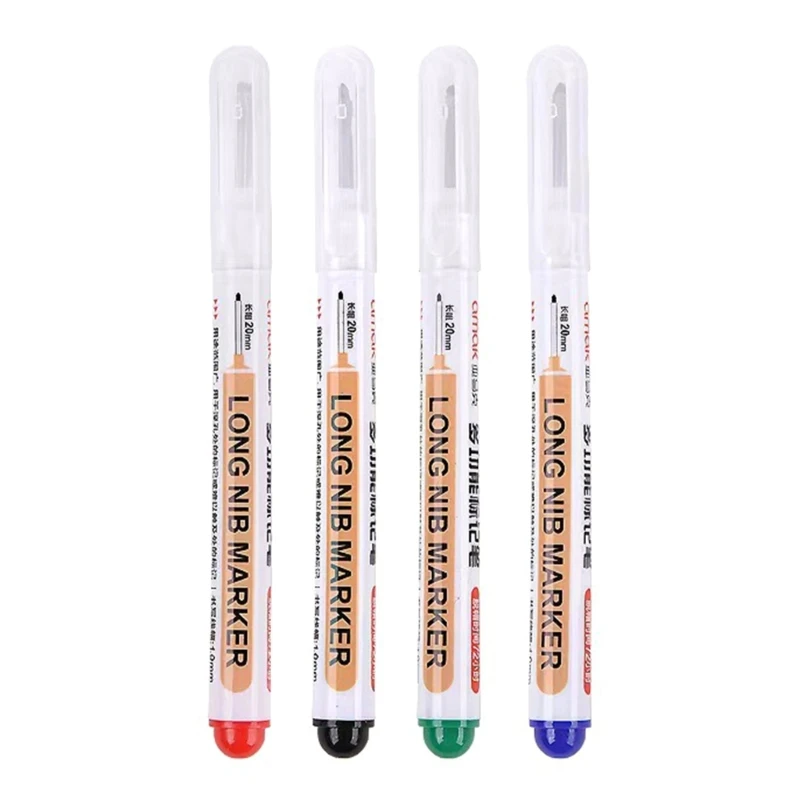 

Pack of 5 Thin Head Long Nib Marker Pens for Marking Deep Holes in Metal