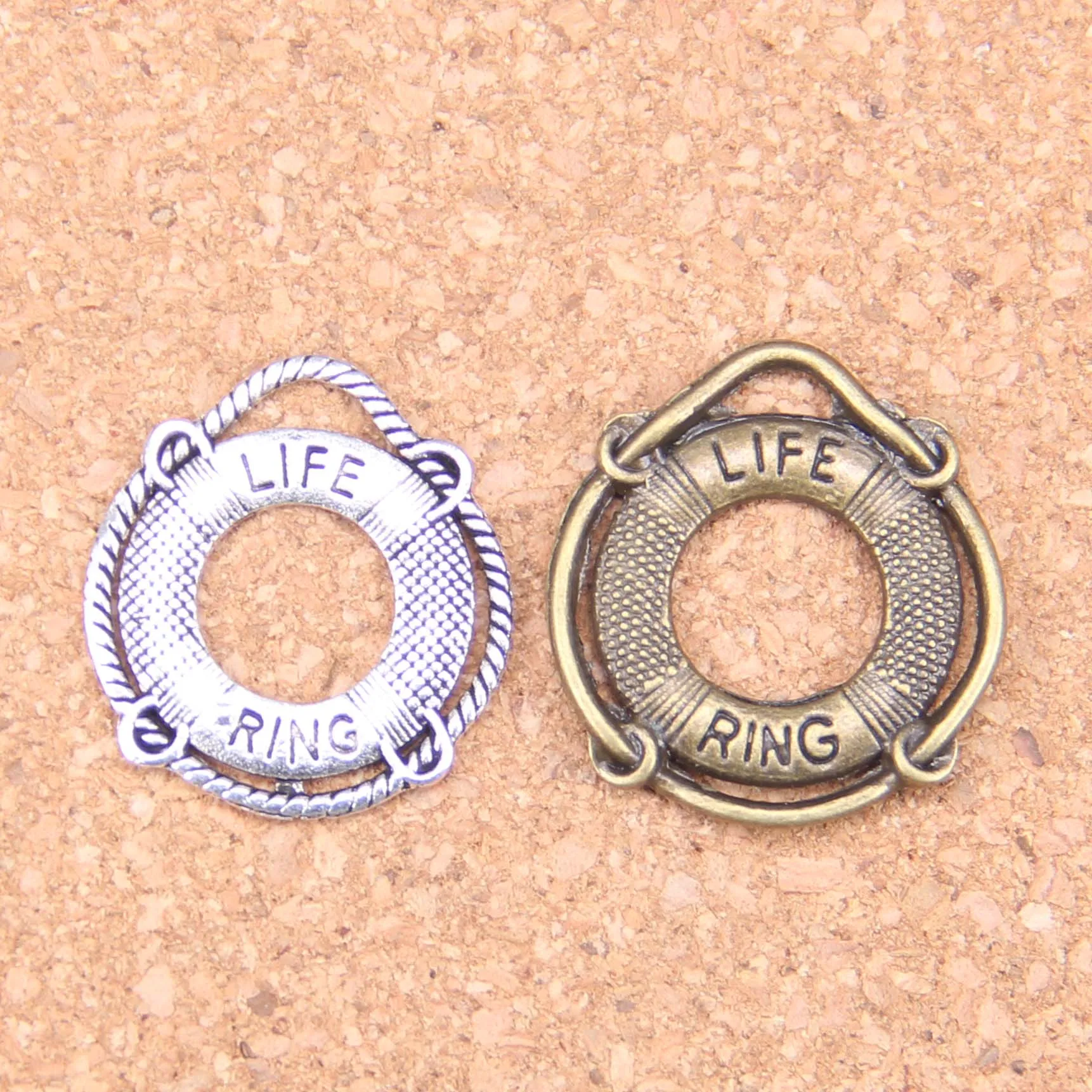 68Pcs Charms Life Ring Lifebuoy 23X22Mm Pendenti Antichi, Gioielli Vintage In Argento Tibetano, Fai Da Te Per Collana Braccialetto