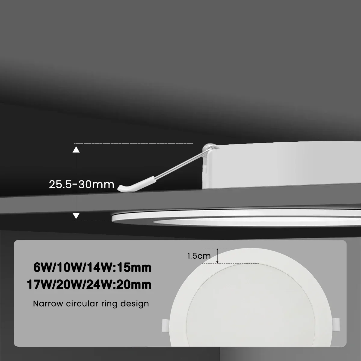 LED Downlight AC100-240V 3000K 4000K 6000K Ceiling Light 6W 10W 14W 17W 20W 24W Recessed Round Panel Light Indoor Lighting 4pcs Led Ceiling Light Led Downlight