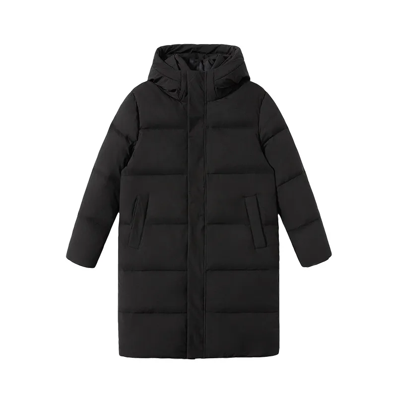 Winter Men's Fashion Hooded Down Jacket Long Casual Loose Warm Windproof Coat Men Solid White Duck Down Jackets Couple Outwear