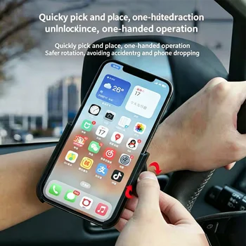 Supporto per telefono da auto, dispositivo per cellulare, funzionamento con una mano, braccio girevole da polso per la navigazione durante la guida