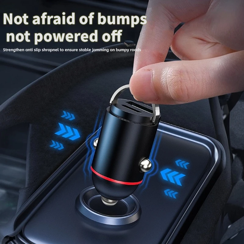 Dual USB Mini Pull Ring Car Charger 200W Fast Charging Phone