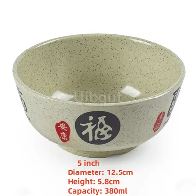 4.5 5 inch 2 10 pcs set Break resistant Melamine Bowl Thickened Flower Rice Soup Snack Bowl Plastic Food Tableware Chinese Bowls