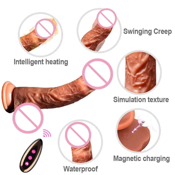 Big Dildo Vibrators for Women realistic penis heating telescopic Female Vibrator With Remote Control Masturbators Adult Sex Toys 3