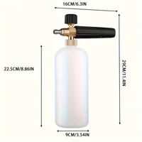 1/4" Quick Connect Foam Gun, Adjustable Nozzle & Foam Bottle for High-Pressure Car Washing 2
