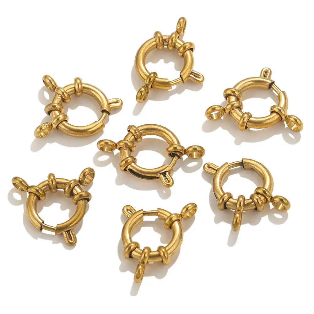 4pcs Stainless Steel Round Spring Clasps For Jewelry Making Lobster clasp Connectors DIY Necklace Bracelet Jewelry Findings
