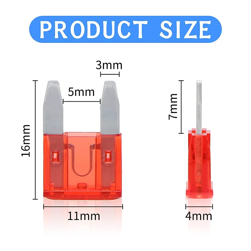 Currentiz 100pcs Micro Auto Sicherungen Mini Standard Blade Sicherung 3A,  5A, 7,5A, 10A, 15A, 20A, 25A, 30A, 35A, 40A Ersatz-Kit Mit 1 Sicherung  Extrator Und Aufbewahrungskoffer: : Auto & Motorrad