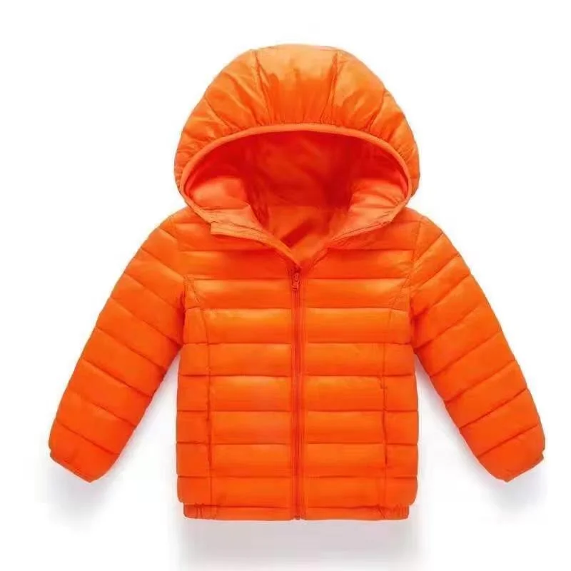 Autumn Winter Kids Down Jackets Boys Girls Thin Warm Outerwear Children Clothes Hooded Zipper Coats 4-12 Years