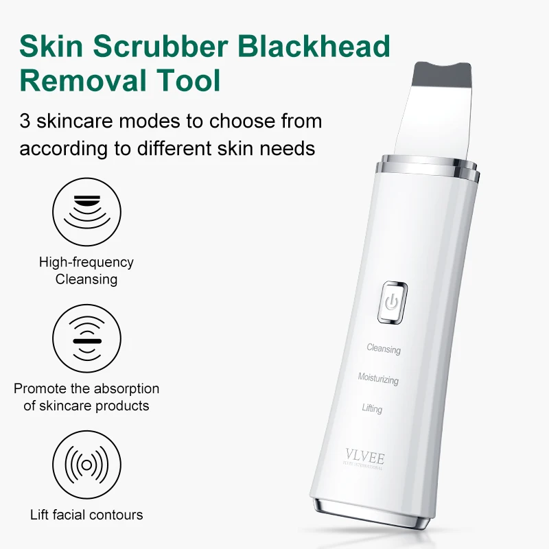 VLVEE Blackhead Removal Device Face Skin Scraper for Deep Cleansing Skin Scrubber Facial Spatula Nose Cleaner Care Tool